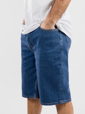 Mens denim shorts shop with elastic waist